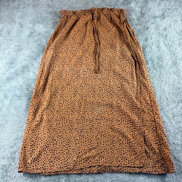 India Collection Emerson Fry AnimalPrint Long Skirt Drawstring Waist Boho Chic - Picture 1 of 11